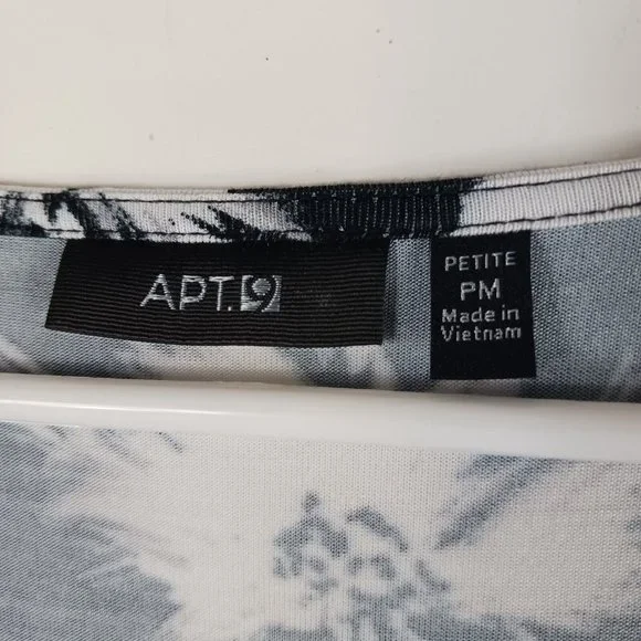 Apt 9 Womens Long Maxi Floral Dress Sleeveless Black White Size PM Petite Summer - Picture 2 of 9